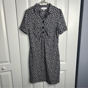 Floral Black and White Dress